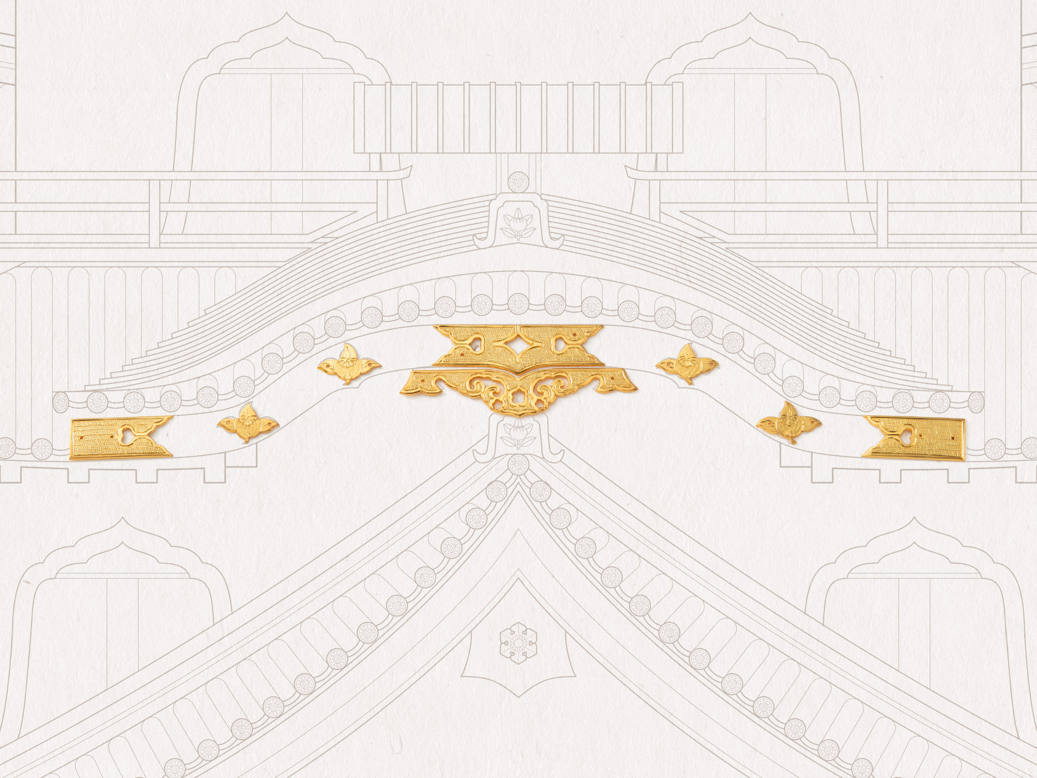 伝承彦根工芸　彦根城唐破風錺金具ピン