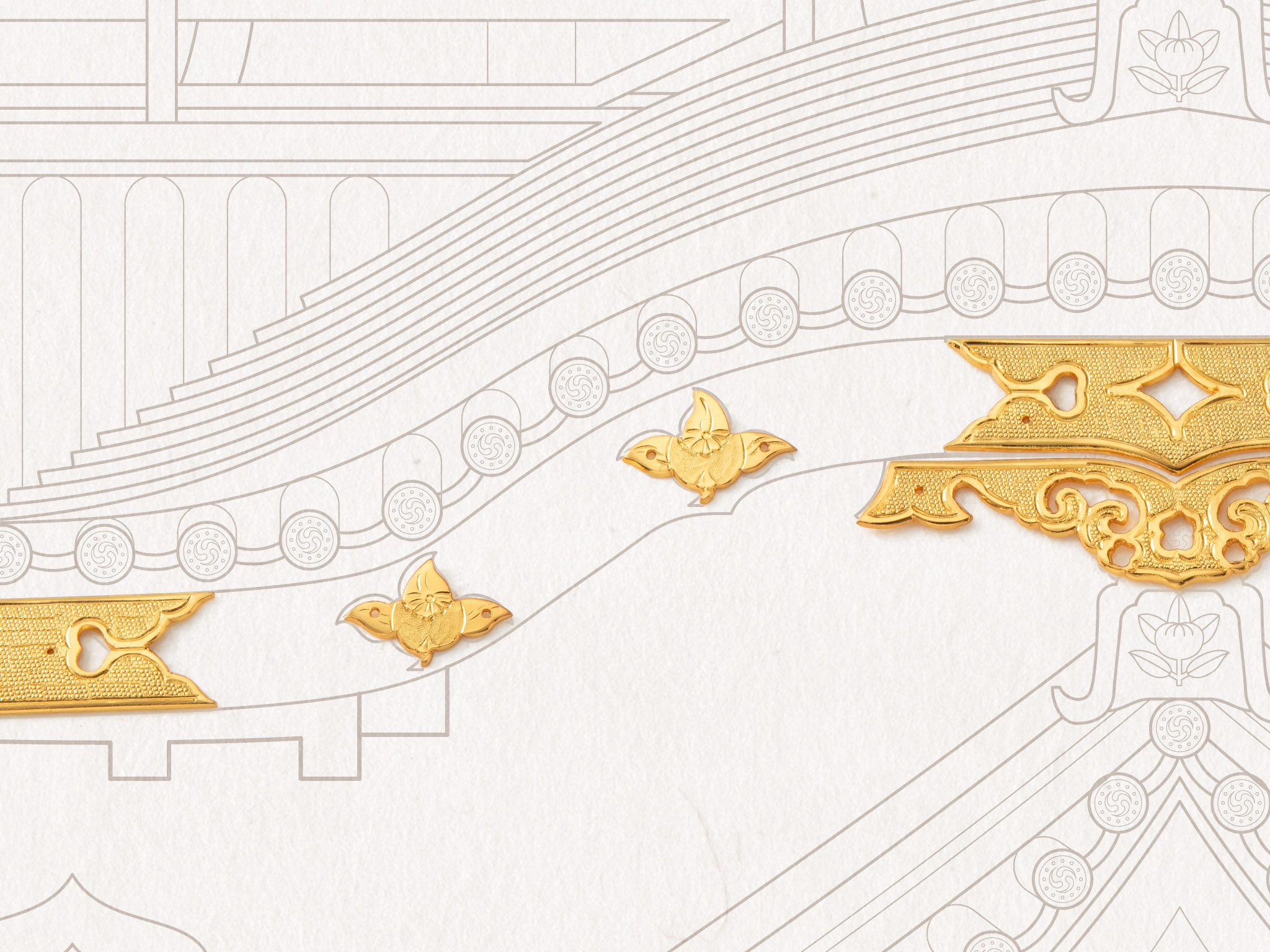 伝承彦根工芸　彦根城唐破風錺金具ピン